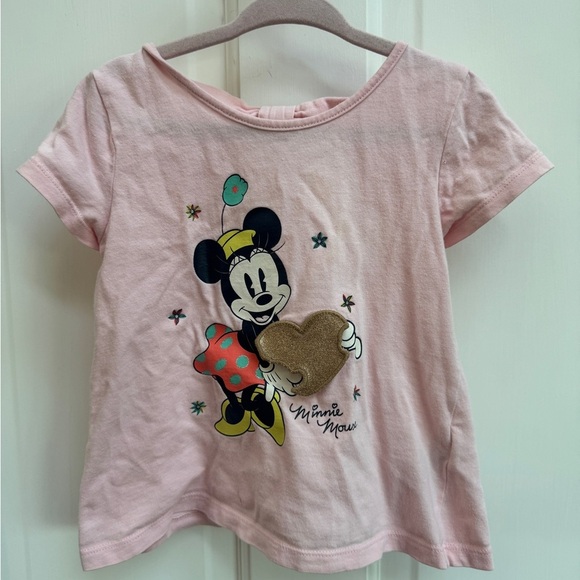 Baby Gap Disney Minnie Mouse 3T Girls Pink Valentine’s Day Kids T-Shirt Blouse - Picture 1 of 7